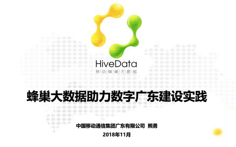 2018广东互联网大会-中国移动：蜂巢大数据与智慧城市建设实践