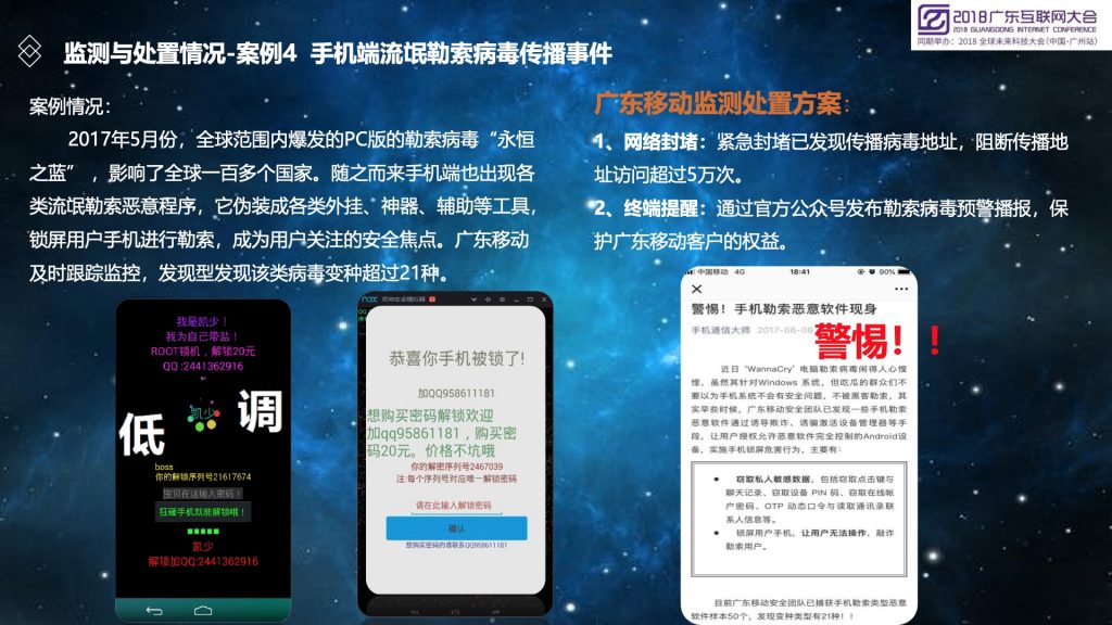 2018广东互联网大会-广东移动李彬：运营商特色的移动互联网恶意程序监测与处置