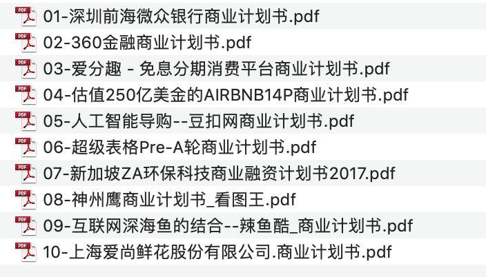 成功获得融资的10份商业计划书