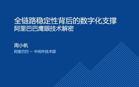 全链路稳定性背后的数字化支撑-阿里巴巴鹰眼技术解密-周小帆