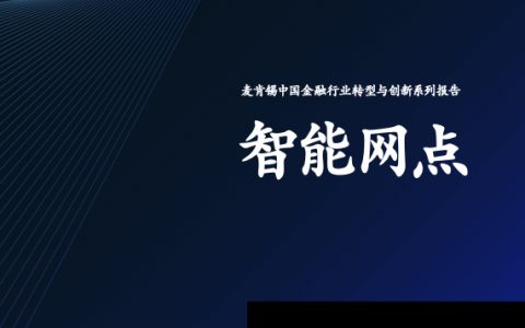 麦肯锡：银行智能网点研究报告