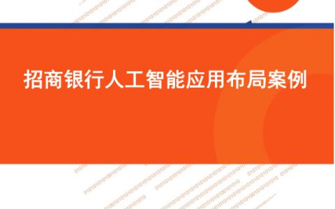 零壹智库报告：招商银行人工智能应用布局案例(17页)