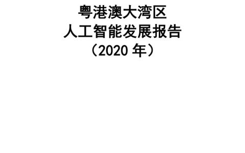 中国信通院：粤港澳大湾区人工智能发展报告2020年（41页）