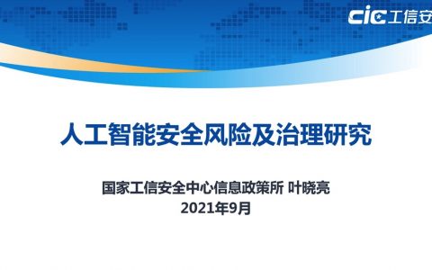 2021年人工智能安全风险及治理研究报告（23页）