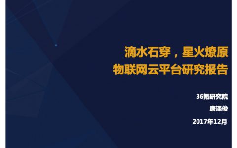 36Kr：物联网云平台研究报告(30页)