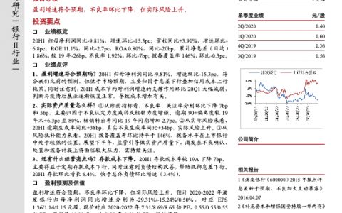 浦发银行2020年中报点评：盈利下行，风险上升