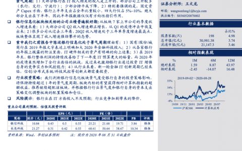 从20H1上市银行中报看行业景气度