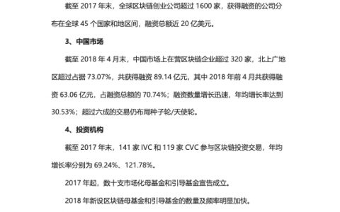 2018年区块链投融资报告（38页）