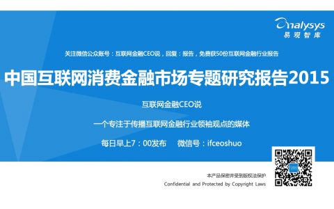 2015年中国互联网消费金融市场专题研究报告41页