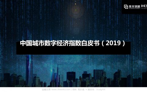 新华三：2019中国城市数字经济指数白皮书(11页)