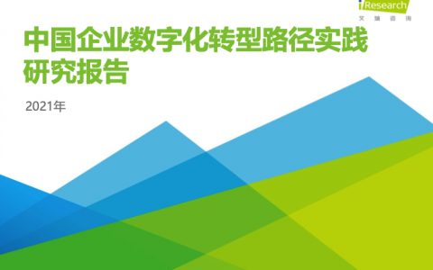 艾瑞咨询：2021年中国企业数字化转型路径实践研究报告（49页）