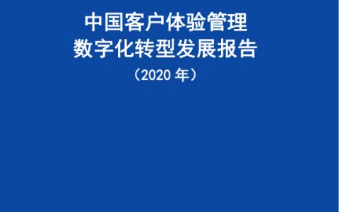 中国信通院：中国客户体验管理数字化转型发展报告（2020年）(31页)