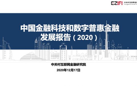 中国金融科技和数字普惠金融发展报告2020简版