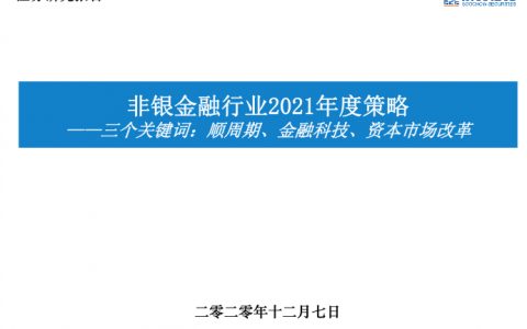 非银金融行业2021年度策略：三个关键词，顺周期、金融科技、资本市场改革（72页）