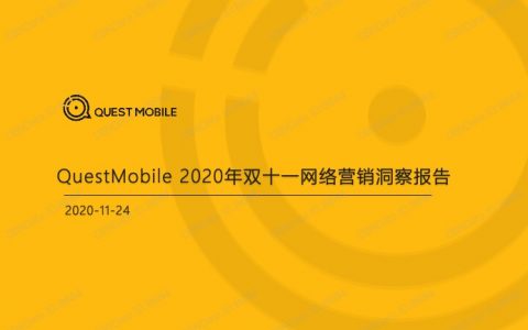 Questmobile：2020年双十一网络营销洞察报告（30页）