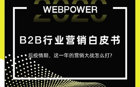 WEBPOWER：2020年B2B行业营销白皮书（28页）