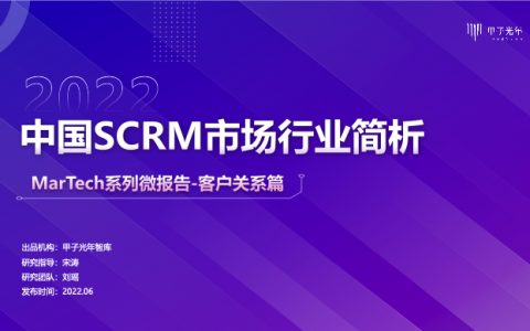 2022中国SCRM市场行业简析MarTech系列微报告-客户关系篇（12页）