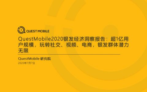 QuestMobile：2020银发经济洞察报告（29页）