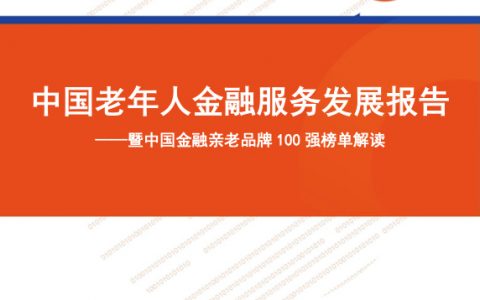 2020中国老年人金融服务发展报告（45页）