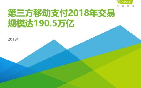 艾瑞咨询：2018中国第三方支付年度数据报告发布（19页）