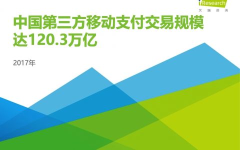 艾瑞咨询：2017年中国第三方支付年度数据发布研究报告