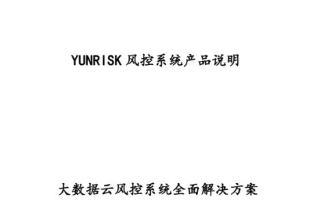 大数据风控系统全面解决方案